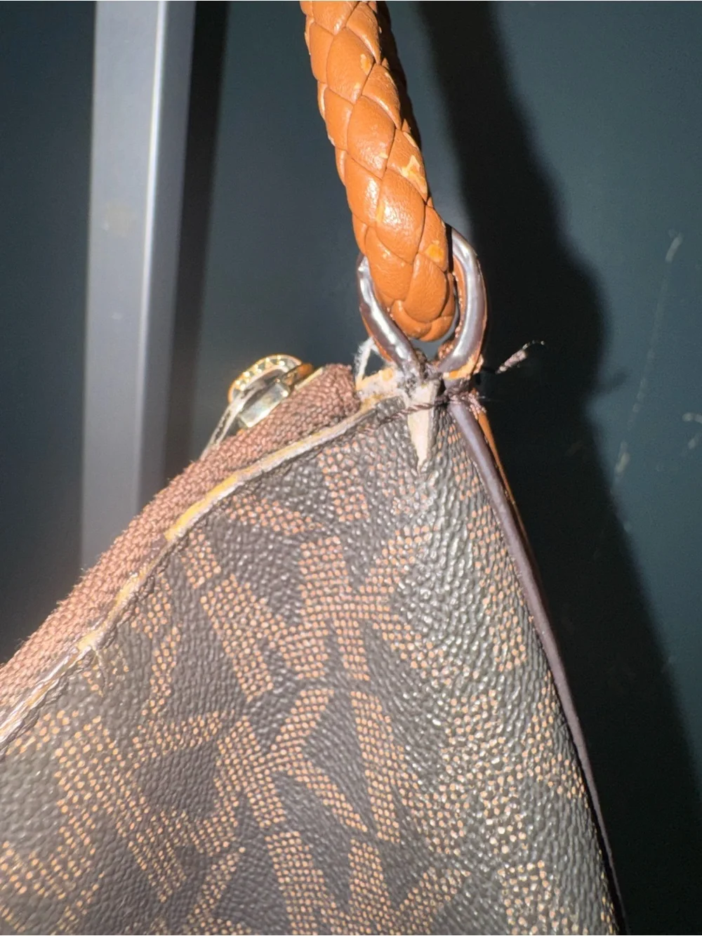 Michael Kors Brown and Tan MK Logo Shoulder Bag
